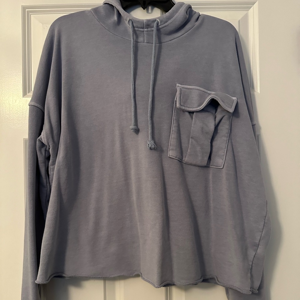 Sonoma Woman’s Blue Cropped Hoodie Size Large